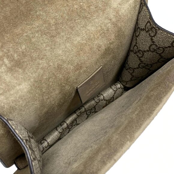 Auth GUCCI Dionysus /GG Supreme 421970 Beige Ebony PVC Suede Shoulder Bag - Picture 13 of 16
